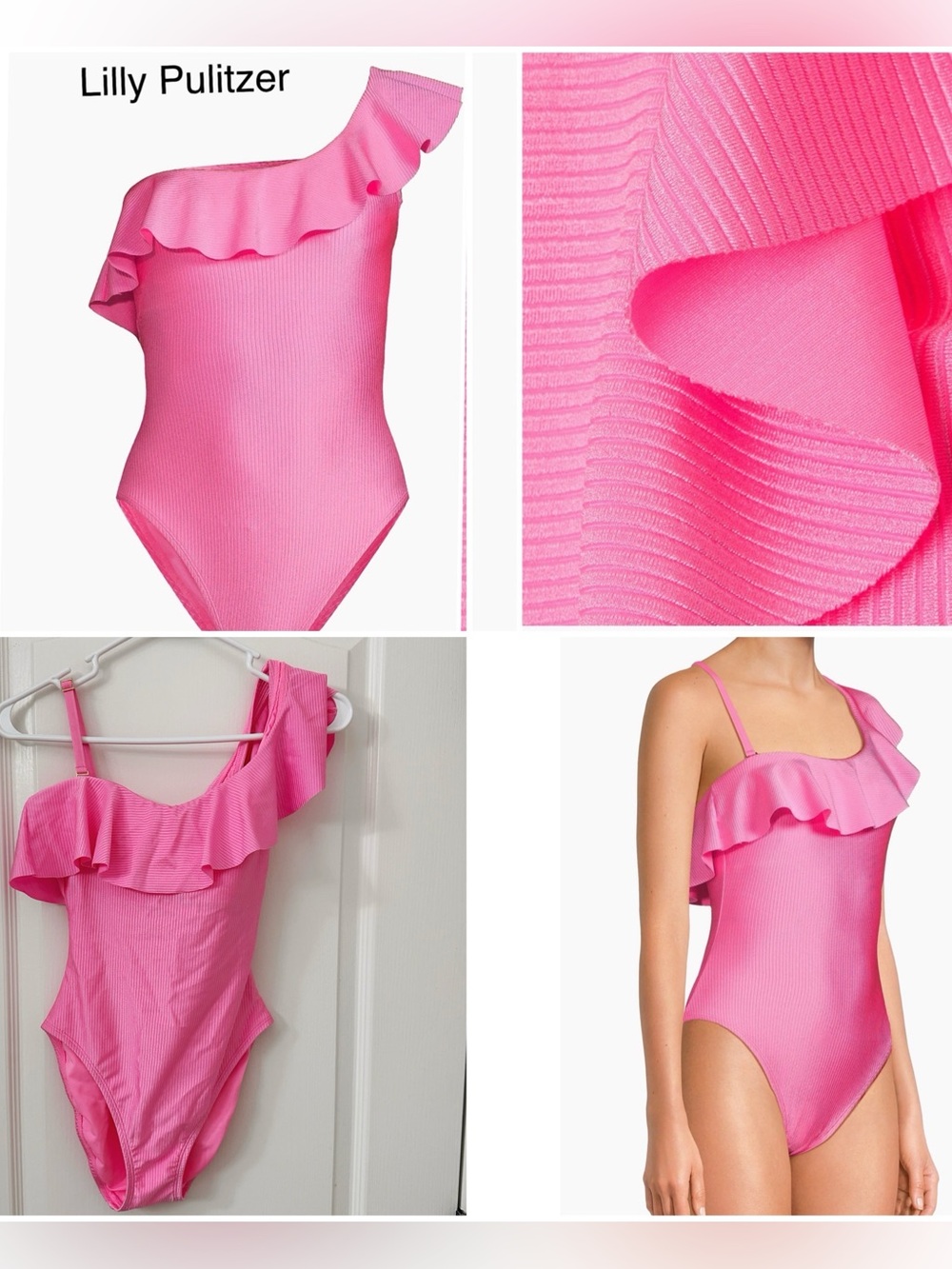 NWT Lilly Pulitzer ruffled One-Shoulder one-piece Swimsuit